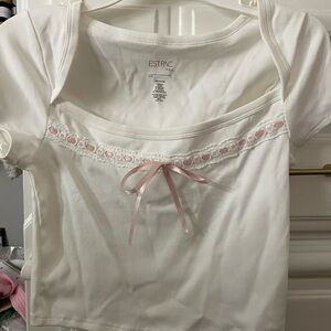 white and pink crop top woth tags